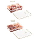 Ljojo 4/6-Grid Fridge Fresh-Keeping Box with Lid - Reusable Food Storage Container