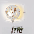 Ljojo LED Wall Lamp - Nordic Modern Design with Pull Chain Switch, Terrazzo Pattern for Living Room, Bathroom, Stair Lights