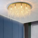 Ljojo Luxury Gold Crystal Chandelier LED Square Ceiling Light for Bedrooms and Living Rooms