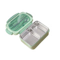 Ljojo 3-Compartment Lunch Box with Utensils, Leak-Proof & Durable Plastic Containers