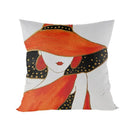 Abstract Line Drawing Girls Print Cushion Cover 45x45cm by Ljojo