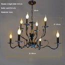 Ljojo American Retro Black Chandeliers Metal Cafe Pendant Lights for Living Room and Bedroom
