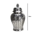 Ljojo™ Gold Ceramic Temple Jar with Lid, Home Decorative Vase, Hollow Storage Jar