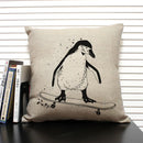 Animal Penguin Cushion Cover 45x45, Ljojo Brand - Cute & Funny Decorative Pillowcase