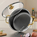 Ljojo 410 Stainless Steel Non-stick Soup Pot with Lid