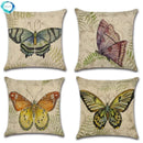Butterfly Pattern Pillow Case Animal Decorative Linen Cushion Cover for Ljojo Home Decoration