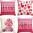 Ljojo Love Kiss Hug Pattern Decor Pillowcase for Home Sofa, Gift for Valentine's Day