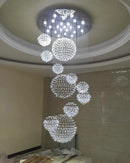 Ljojo Luxury Crystal Ball LED Chandelier Modern Pendant Ceiling Light for Living Room