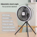 Ljojo 10000mAh Portable Camping Fan with Power Bank and LED Lighting