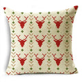 Ljojo Merry Christmas Linen Pillowcase Cushion Cover 45x45cm