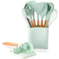 Ljojo 13Pcs Silicone Kitchen Utensils Set with Wooden Handles