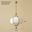 Japan Retro Fabric Pendant Light Chandelier Wooden Ball LED Mood for Living Room by Ljojo