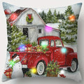 Ljojo LED Christmas Pillowcase with Truck Gifts & Tree Pattern
