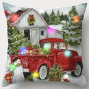 Ljojo LED Christmas Pillowcase with Truck Gifts & Tree Pattern