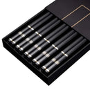 Ljojo Metal Chopsticks Set of 5 Pairs Reusable Korean Sushi Sticks Alloy Tableware