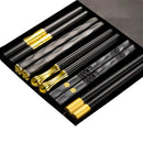 Ljojo Metal Chopsticks Set: Japanese & Chinese Sushi Alloy Non-slip Reusable Sticks