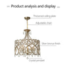Ljojo Modern Crystal Chandelier LED Lighting for Bedroom Living Room French Romantic Pendant Light