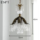 French Pastoral Retro Restaurant Crystal Chandelier for Bedside Cloakroom by Ljojo