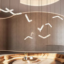 Ljojo Marble Collection LED Hanging Chandelier - Trendy Large Suspended Luminaire