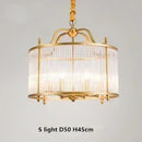 Ljojo Luxury Glass Chandelier: Modern Golden Copper Ceiling Pendant Light Fixture LED Lamp