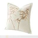 Ljojo Luxury Embroidered Bamboo Cushion Set - 45 * 45cm Square Handmade Pillow