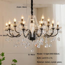 Black Crystal Chandelier Pendant Light - Elegant French Living Room Lamp by Ljojo