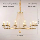 American Country Retro Crystal Chandelier Black Dining Room Bedroom Pendant Light by Ljojo