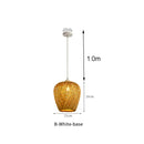 GEW Classic HandWoven Bamboo Lantern Pendant Lamp by Ljojo - Natural Rattan Wicker Chandelier Lighting.
