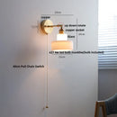 Ljojo LED Wall Sconce with Pull Chain Switch White Glass Stair Light