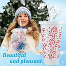 Ljojo 24oz Christmas Plastic Cup with Straw and Lid for Santa Parties