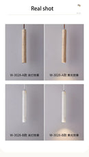 Ljojo LED Pendant Lamp Modern Wood Ceiling Chandelier Japan Style Travertine Lighting