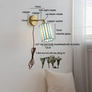 Ljojo LED Wall Light Fixture Kids Room Decor Glass Bedroom Lamp