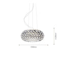 Ljojo Acrylic Pendant Light Fixture Foscarini Caboche Dia35/50/65cm Clear Gold Hanging Lamp