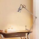 Chrome Metal Long Arm Desk Light Adjustable Angle for Bedroom Table Reading Study by Ljojo