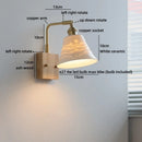 Ljojo LED Wall Light Mirror Ceramic Glass Wood Decor Home Lighting