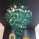 Ljojo Luxury Glass Stone LED Chandelier for Living Room, Modern Pendant Light