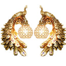 Gold White Peacock Crystal Wall Lamp | Modern Nordic Retro LED Wall Light by Ljojo