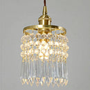 French Crystal Chandelier Luxury Bedroom Bedside Pendant Lighting by Ljojo - Copper Hanging Lamp