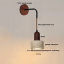 Ljojo LED Wall Lights Nordic Modern Pull Chain Yellow Travertine Stone Bedside Lamp