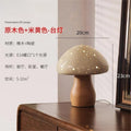 LED Mushroom Table Lamp Ceramic Wood Art Decor Desk Light - Ljojo