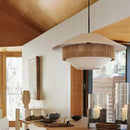 Japanese Wabi Sabi White Fabric Pendant Light | Handmade Cloth Chandelier for Home Decor by Ljojo