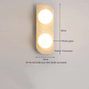 Ljojo Mid Century Modern LED Wall Light Pull Chain Switch Yellow Travertine Bedroom Lamps