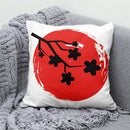 Ljojo Lucky Cat Mount Fuji Art Cushion Cover - Japanese Style Throw Pillow