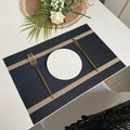 Ljojo 30x45cm Luxe Woven Vinyl Placemats for Kitchen & Dining