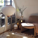 Wabi-Sabi LED Paper Pumpkin Cage Floor Lamp for Bedroom by Ljojo