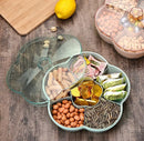 Ljojo Melon Seed Plate Fruit Storage Box with Dividers and Cover