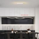 Black White LED Line Pendant Light Modern Nordic Minimalist Lighting by Ljojo