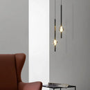 Ljojo Crystal Pendant Light Fixture Modern Vertical Hanging Lamp for Bedroom Dining Room