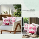 Cherry & Bowknot Pattern Pillowcase – Ljojo Decorative Cushion Cover