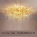 Ljojo Luxury Crystal Chandelier with Golden Base & Water Drop Decorations